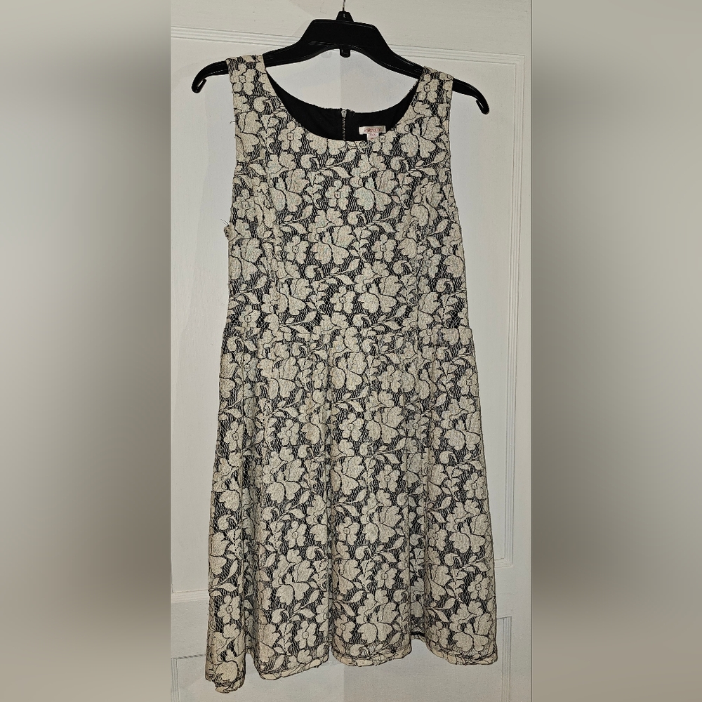 Cream and Black Lace Dress